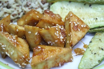 Sweet & Spicy Baked Pineapple Tofu