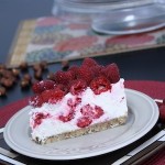 No-Bake Raspberry and Hazelnut Cheesecake slice