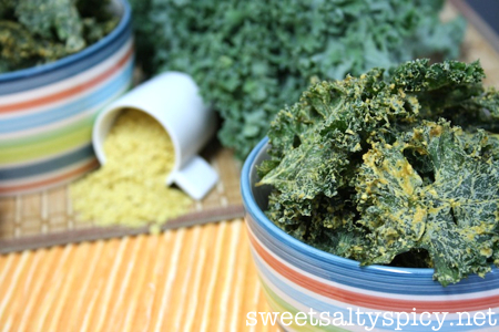 Spicy Cheesy Kale Chips 3