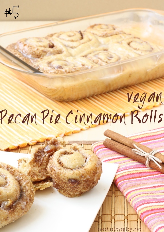 5 Vegan Pecan Pie Cinnamon Rolls - sweetsaltyspicy.net