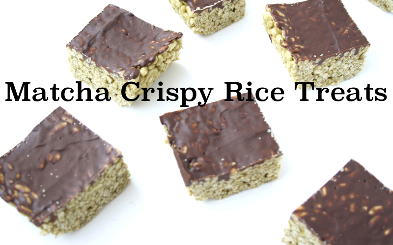 Matcha Crispy Rice Treats (vegan, gluten-free, oil-free)